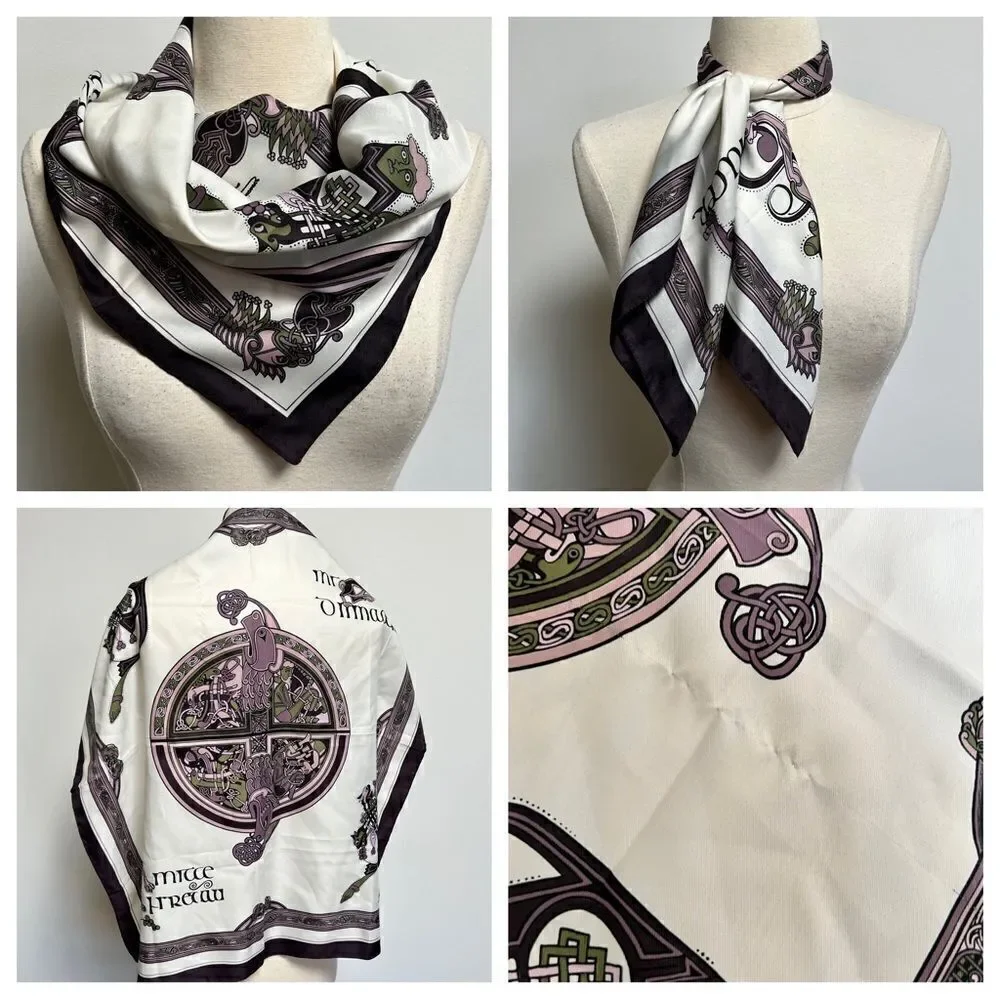 Vintage Celtic Rennisance Designs Purple Baroque Irish Celtic Symbols Scarf